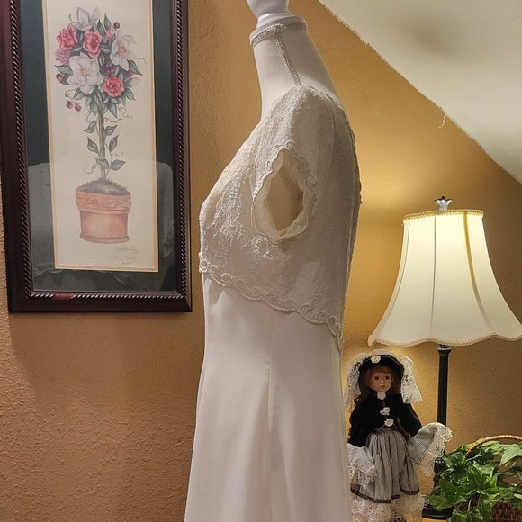 Vintage Jeffrey & Dara by Linda Hutley and Evelyn Socias Cream Evening Dress - Picture 7 of 9